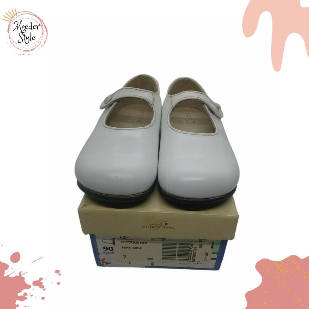 Start-rite White Barr Flat Leather Baby Shoes